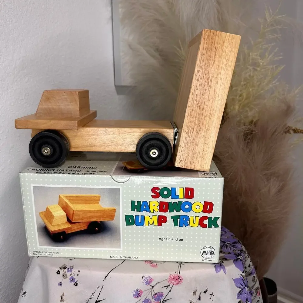 Solid Hardwood Dump Truck Educational Toy